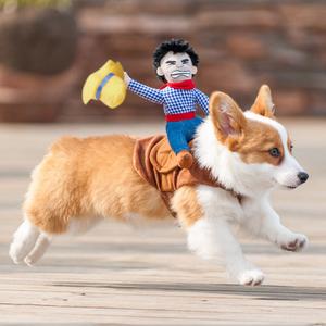 Halloween Dog and Cat Costume, Pet Dog Clothes Cowboy Rider Discount Fashion Style