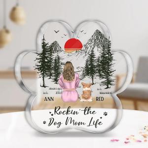 Custom Personalized Dog Mom Acrylic Plaque - Upto 4 Dogs - Mother's Day Gift Idea Dog Lovers - Rokin' The Dog Mom Life Outlet Huge Surprise