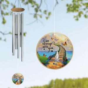Custom Personalized Dog Heart/ Circle Wind Chime - Gift Idea For Dog Owner/ Dog Lover - I Am Always With You Cheap Sale