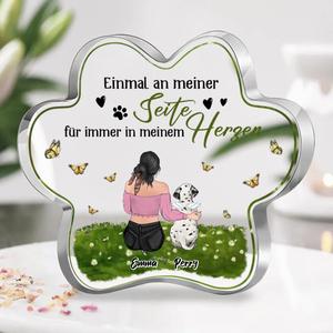 Custom Personalized Dog Mom Acrylic Plaque - Upto 4 Dogs/Cats - Mother's Day Gift Idea Dog/Cat - German Version - Einmal An Meiner Seite Für Immer In Meinem Herzen Cheap Sale Enjoy