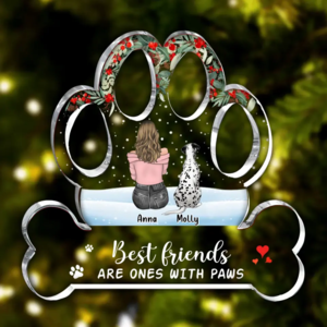 Custom Personalized Dog Mom Acrylic Plaque - Up to 5 Pets - Christmas Gift Idea for Dog/ Cat/ Rabbit Owners - Best Friends Are Ones With Paws Online Online Clearance