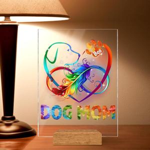 Custom Personalized Dog Mom Acrylic Plaque - Upto 6 Dogs - Christmas Gift Idea For Dog Lovers Clearance Cheapest Pice