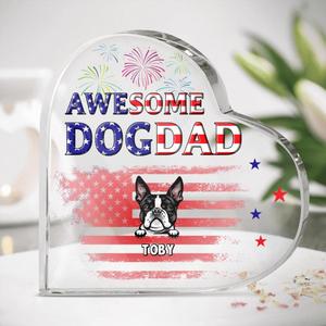 Custom Personalized Dog Dad Crystal Heart - Gift Idea For Dog Lovers - Up To 6 Dogs - Awesome Dog Dad Cheap Real Eastbay