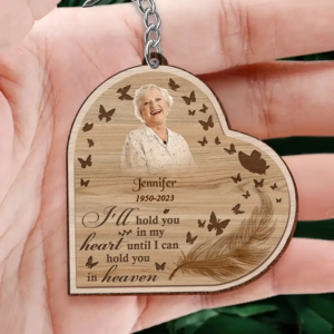 Custom Personalized Memorial Photo Wooden Keychain - Memorial Gift Idea for Christmas - I'll Hold You In My Heart Free Shipping Release Dates
