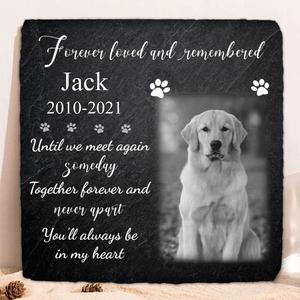 Custom Personalized Memorial Photo Square Lithograph - Memorial Gift Idea For Pet Lovers - Forever Loved And Remembered Cheap Sale Big Discount