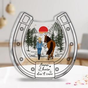Custom Personalized Horse Girl Acrylic Plaque - Upto 6 Horses - Mother's Day Gift Idea Horse Lovers - Barn Hair Don't Care 2025 Unisex