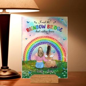 Custom Personalized Horse Memorial Acrylic Plaque - Upto 4 Horses - Memorial Gift For Horse Lover - I Wish The Rainbow Bridge Had Visiting Hours Cheap