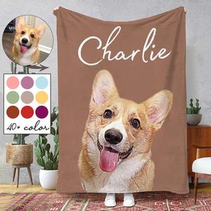 Corgi - Upload Your Photo Blanket For Dog Lovers - Custom Photo Pet Wide Range Of Cheap Pice
