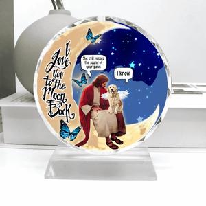 Custom Personalized Dog And Jesus Sitting On The Moon Crystal Pendulum - Memorial Gift Idea For Dog Lover - I Love You To The Moon And Back Cheap Sale Perfect