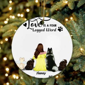 Custom Personalized Dog Christmas Ornament - Gifts for Dog Lovers - Dog Mom Ornament - Up to 4 Dogs Enjoy Cheap Online