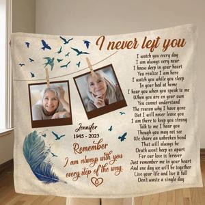 Custom Personalized Memorial Photo Quilt/Single Layer Fleece Blanket - Upload 2 Photos - Memorial Gift Idea - I Never Left You Clearance Good Selling