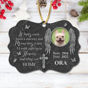 Custom Personalized Memorial Photo Wooden  Ornament - Memorial Gift Idea For Pet Lover - If Tears Could Build A Stairway 2025 New Sale Online