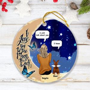 Custom Personalized Memorial Rabbit Ornament - Upto 4 Rabbits - Memorial Gift For Rabbit Lovers - I Love You To The Moon & Back Discount Visit New