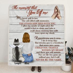 Personalized Dog Memorial Blanket - Woman & Dog - Gift For Dog Owners - My Heart Split In Two - 9RUHCI Explore Cheap Pice