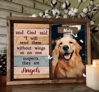 Personalized Dog Memorial Passing Custom Photo Poster - Memorial Gift Idea For Dog/ Cat Lover - I Will Send Them Without Wings Cheap Sale Lowest Pice