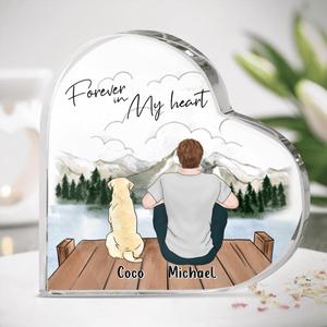 Custom Personalized Dog Dad Crystal Heart - Gift for Dog Dad, Dog Lovers - Up to 4 Dogs - Forever in my heart Best Deals