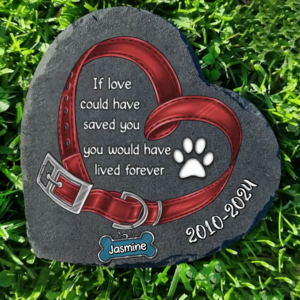 Custom Personalized Dog Collar Memorial Heart Lithograph - Memorial Gift For Dog Lover - If Love Could Have Saved You, You Would Have Lived Forever Professional Online