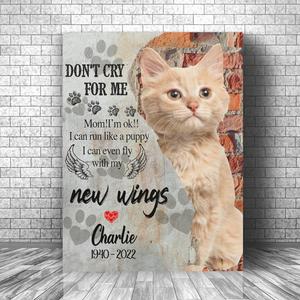 Pets Cat Loss Gifts, Gift for Someone Who Lost a Pet, Personalized Cat Memorial Gift Brick Texture Canvas Sale Cheap Pices