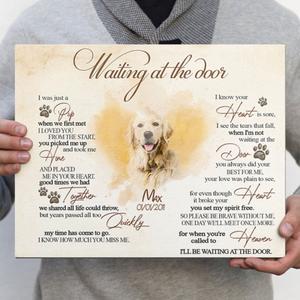 Personalized Waiting At The Door With Photo Pet Canvas, Pet Loss Gifts Canvas, Gift for Loss of Dog Retro Canvas - Greatestcustom Discount Eastbay