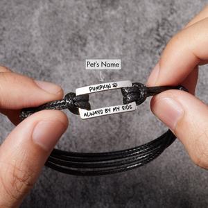 Leather Pet Name Bracelet - Rectangular Sale Footlocker Finishline