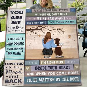 Custom Personalized Memorial Dog Mom Fleece/Quilt Blanket - Upto 3 Dogs - Memorial Gift For Dog Lover - I'll Be Waiting At The Door Cheap Pice Outlet Sale