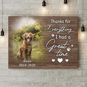 Custom Personalized Memorial Dog Canvas - Gift Idea For Dog Lover - Thanks For Everything Cheap Sale Lowest Pice