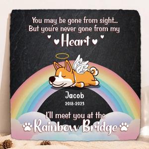 Custom Personalized Memorial Dog Lithograph - Memorial Gift Idea for Dog Lover/Mother's Day/ Father's Day - I'll Meet You At The Rainbow Bridge Online Online Outlet Sale