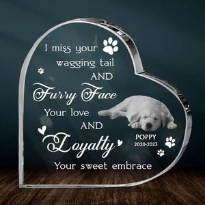 Custom Personalized Memorial Dog Crystal Heart - Upload Photo - Memorial Gift Idea For Pet Lover - I Miss Your Wagging Tail And Furry Face Sale Great Deals
