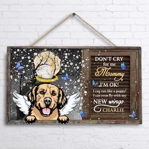 Custom Personalized Memorial Dog Door Sign - Upto 4 Dogs - Best Gift For Dog Lover - Don't Cry For Me Mommy Outlet Store Cheap Online