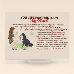 Custom Personalized Memorial Dog Acrylic Plaque - Memorial Passing Gift For Dog Lover - You Left Paw Prints On My Heart Sale Best Sale
