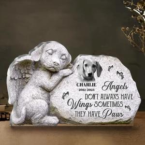 Custom Personalized Memorial Dog Custom Shape Acrylic Plaque - Memorial Gift Idea For Dog Lover - Upload Photo - Angels Don't Always Have Wings Sometimes They Have Paws 2025 Unisex