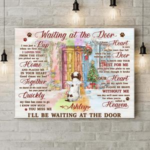 Custom Personalized Memorial Dog Canvas - Gift for Dog Lovers/Dog Mom/Dog Dad - Waiting at the door Newest Online