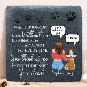 Custom Personalized Memorial Dog Conversation Square Lithograph - Remembrance Stones Gift Idea For Dog Lover - I'm Right Here Inside Your Heart Amazon Sale Online