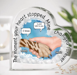 Custom Personalized Memorial Dog Crystal Heart - Memorial Gift Idea for Dog Owners - The Moment Your Heart Stopped Mine Changed Forever Manchester For Sale