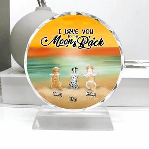 Custom Personalized Memorial Dog Crystal Pendulum - Memorial Gift For Dog Lovers with up 3 Dogs - I Love You To The Moon & Back Outlet For Sale