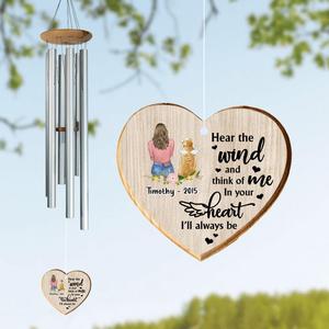 Custom Personalized Memorial Dog Mom Wind Chime - Memorial Gift Idea For Dog Lover - Hear The Wind And Think Of Me In Your Heart I'll Always Be Store With Big Discount
