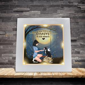 Custom Personalized Dog Mom Frame With Led - Gift Idea For Dog Mom/ Dog Lover - Your Paw Prints Are Forever In Our Hearts Cheap Sale Now