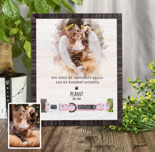 Watercolor Memorial Pet Collar Frame, Personalized Loss of Dog, Cat Loss Gifts, Pet Collar Holder, Bereavement Gifts Latest Collections For Sale