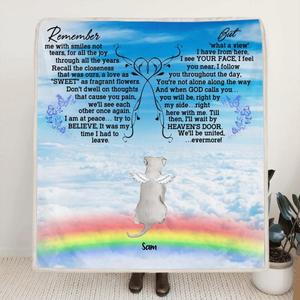 Custom Personalized Memorial Pets Fleece Blanket/Quilt Blanket - Upto 7 Pets - Memorial Gift For Dog Lovers/Cat Lovers - Remember me with smiles not tears- AXSIO5 Buy Cheap The Cheapest
