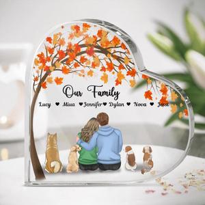 Custom Personalized Couple With Dogs Crystal Heart - Gift Idea For Couple/Dog Lovers - Upto 4 Dogs - Our Family Buy Cheap The Cheapest