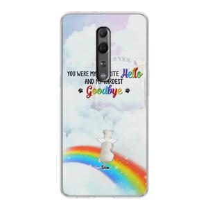 Custom Personalized Memorial Pets At Rainbow Bridge Phone Case - Upto 5 Pets - Memorial Gift For Dog Lovers/Cat Lovers - You Were My Favorite Hello And My Hardest Goodbye - For Xiaomi, Oppo And Huawei Pick A Best For Sale