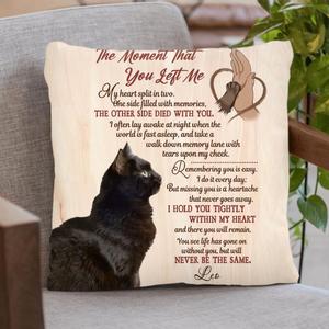 Custom Personalized Memorial Pet Pillow Cover/ Fleece/Quilt Blanket - Upload Photo - Memorial Gift Idea For Dog/Cat/Pet Lover - The Moment That You Left Me Clearance Classic