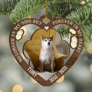 Custom Personalized Memorial Pet Wooden Ornament - Upload Photo - Memorial Gift For Pet Owners - No Longer By My Side But Forever In My Heart In China For Sale