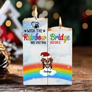 Custom Personalized Memorial Pets At Rainbow Bridge Candle Holder - Upto 5 Pets - Memorial Gift For Dog Lovers/Cat Lovers - You Were My Favorite Hello And My Hardest Goodbye Outlet Amazing Pice
