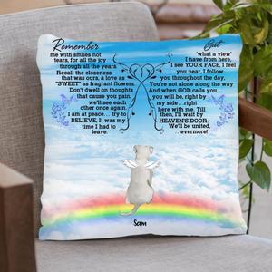 Custom Personalized Memorial Pets Pillow Cover/ Cushion Cover - Upto 5 Pets - Memorial Gift For Dog Lovers/Cat Lovers - Remember Me With Smiles Not Tears- AXSIO5 Discount Choice
