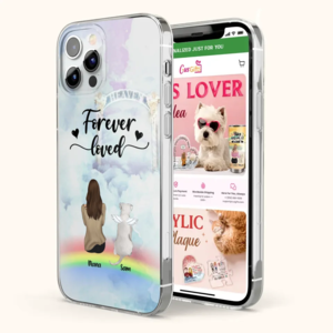 Custom Personalized Memorial Pets Phone Case - Man/Woman With Upto 4 Pets - Memorial Gift For Dog Lovers/Cat Lovers - Forever Loved - For iPhone And Samsung Phone Case - AXSIO5 Low Pice Fee Shipping Sale Online