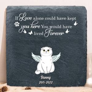 Custom Personalized Memorial Pet Square Lithograph - Gift Idea For Dog/Cat Lovers - If Love Alone Could Have Kept You Here You Would Have Lived Forever Purchase Cheap Pice
