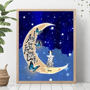 Custom Personalized Memorial Pet Poster - Upto 5 Pets - Best Gift For Dog/Cat Lover - I Love You To The Moon & Back Visa Payment