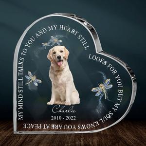 Custom Personalized Memorial Pets Photo Crystal Heart - Upload Photo - My Mind Still Talks To You And My Heart Still Cheap Sale Latest Collections