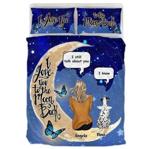 Custom Personalized Memorial Pet Quilt Bed Set - Gift Idea For Dog/Cat Lovers - I Love You To The Moon & Back Outlet Get To Buy